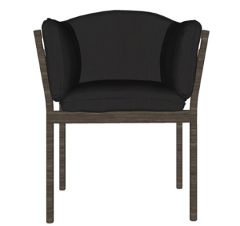 现代布艺单椅su模型