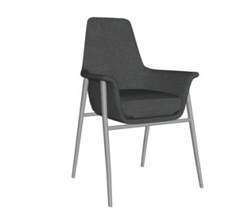 现代布艺单椅su模型