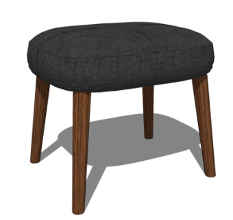 现代布艺凳子su模型