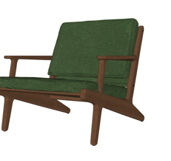 现代实木休闲椅su模型