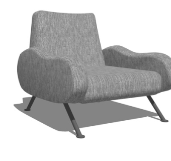 现代布艺休闲椅su模型