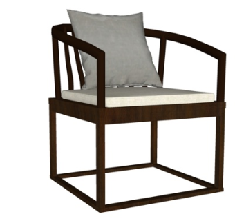 现代布艺单椅su模型