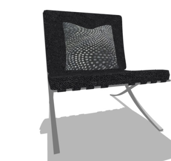现代布艺休闲椅su模型