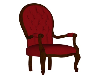 欧式高背休闲椅su模型