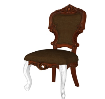 欧式布艺休闲椅su模型