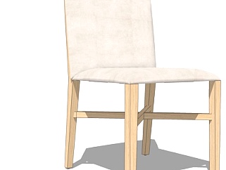 北欧原木单椅su模型