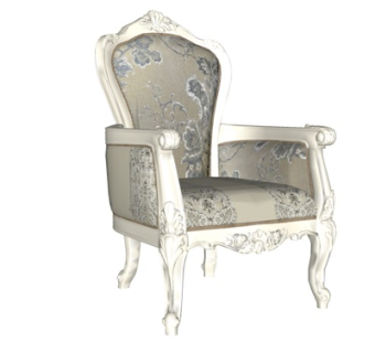 欧式布艺单椅su模型