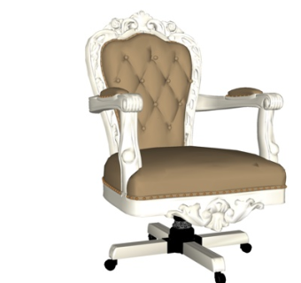 欧式布艺办公椅su模型