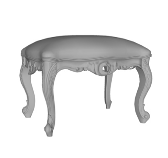 欧式布艺凳子su模型