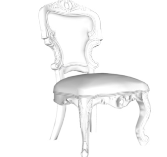 欧式布艺单椅su模型