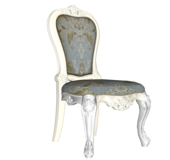 欧式布艺单椅su模型