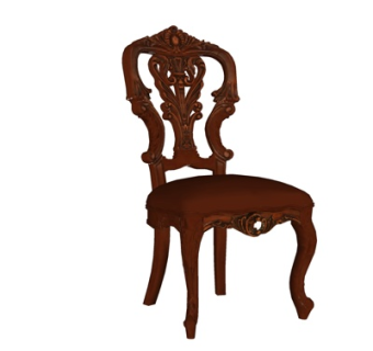 欧式布艺单椅su模型