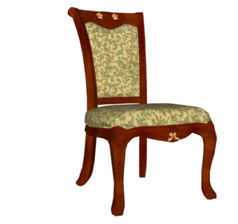 美式实木单椅su模型