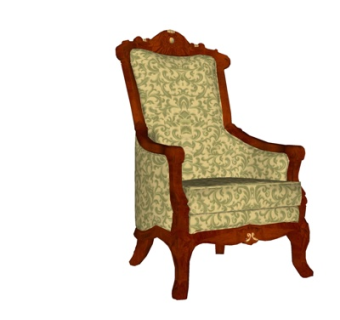 美式布艺休闲椅su模型