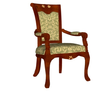 美式实木单椅su模型