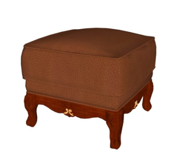 美式布艺凳子su模型