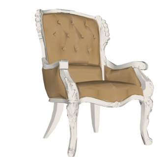 欧式布艺休闲椅su模型