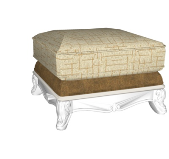 欧式布艺凳子su模型