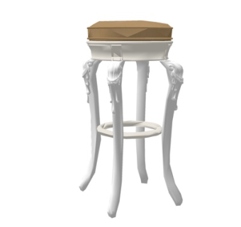 欧式布艺吧台椅su模型