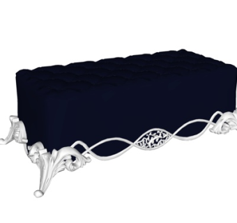 欧式布艺长凳su模型