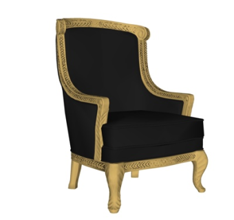 欧式布艺休闲椅su模型