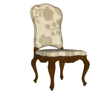 欧式布艺单椅su模型