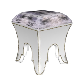 欧式布艺凳子su模型