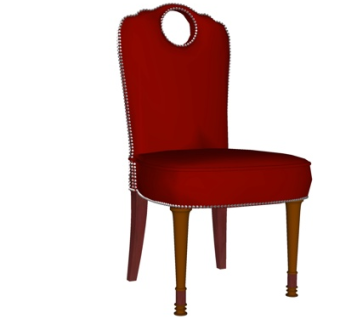 欧式布艺单椅su模型