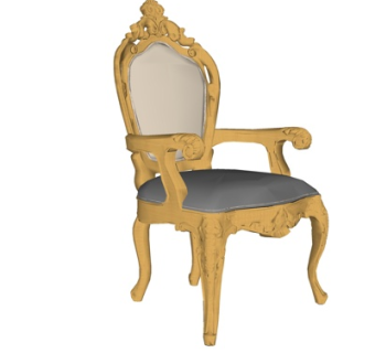 欧式布艺单椅su模型