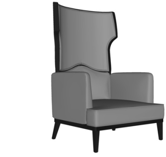 现代高背休闲椅su模型