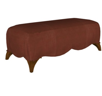 简欧布艺长凳su模型