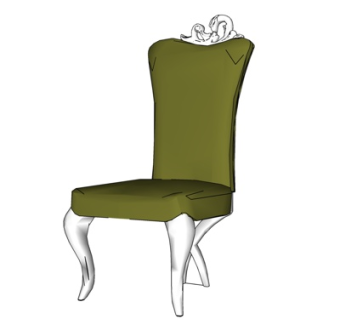 欧式布艺单椅su模型