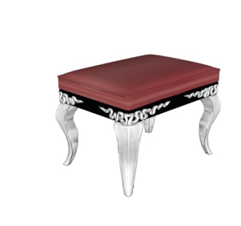 简欧布艺凳子su模型