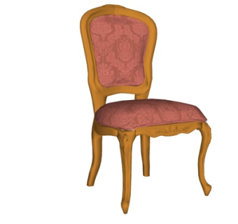 欧式布艺单椅su模型