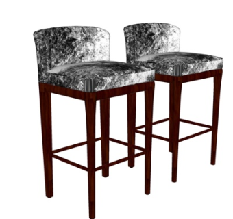 现代实木吧台椅su模型