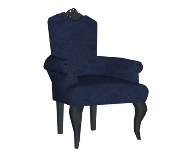 欧式布艺休闲椅su模型