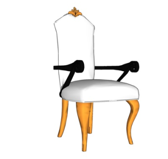 简欧布艺单椅su模型