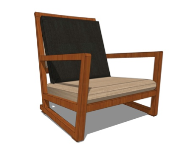 现代实木休闲椅su模型