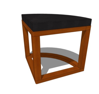 现代实木凳子su模型