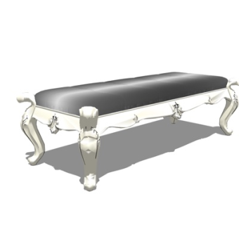 欧式布艺长凳su模型