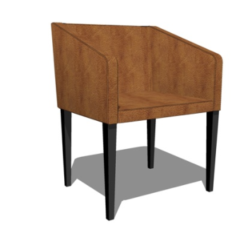 现代皮革休闲椅su模型