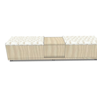 北欧原木长凳su模型