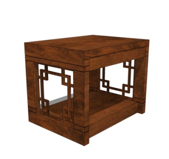 中式实木凳子su模型