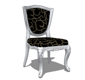 欧式布艺单椅su模型