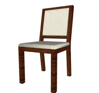 现代实木单椅su模型