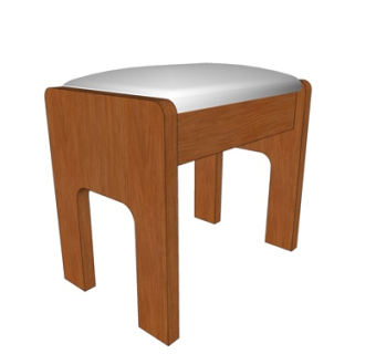 现代实木凳子su模型