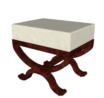 欧式实木凳子su模型