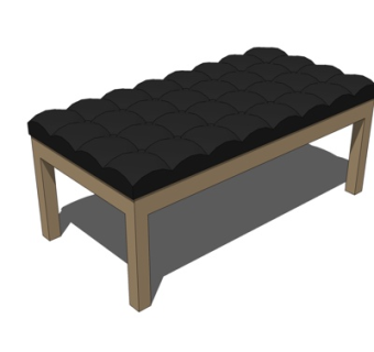 现代布艺长凳su模型