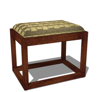 中式实木凳子su模型