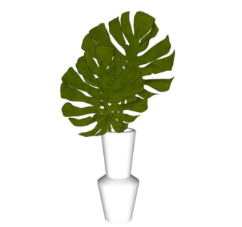 现代花卉花瓶su模型